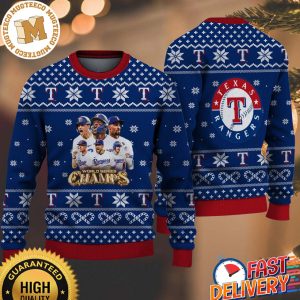 Texas Rangers MLB 2023 World Series Champions Xmas Holiday Gift For Fans Ugly Christmas Sweater