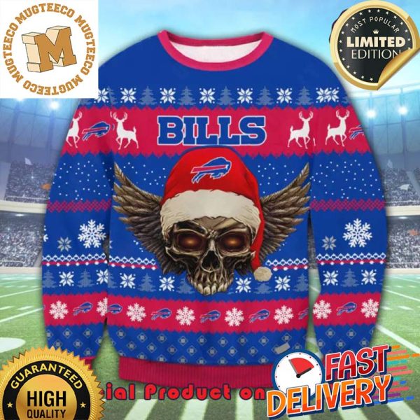 The Grinch Math Buffalo Bills NFL Skull Santa Hat Ugly Christmas Sweater For Holiday 2023 Xmas Gifts