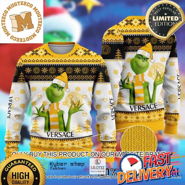 The Grinch Versace Xmas 2023 Holiday Gift For Man And Women Ugly Christmas Sweater