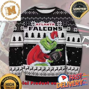 The Grinch x Atlanta Falcons NFL Santa Hat Ugly Christmas Sweater For Holiday 2023 Xmas Gifts
