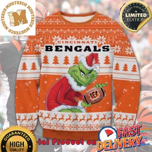 The Grinch x Cincinnati Bengals NFL Santa Hat Ugly Christmas Sweater For Holiday 2023 Xmas Gifts