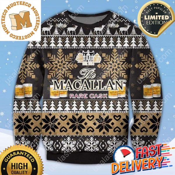 The Macallan Rare Cask Ugly Christmas Sweater For Holiday 2023 Xmas Gifts