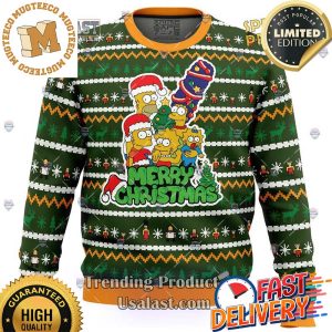 The Simpsons Family Merry Christmas Ugly Sweater For Holiday 2023 Xmas Gifts