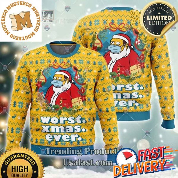 The Simpsons Worst Xmas Ever Ugly Sweater For Holiday 2023 Xmas Gifts