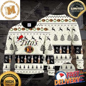 Tito’s Handmade Vodka Santa Hat Ugly Christmas Sweater For Holiday 2023 Xmas Gifts