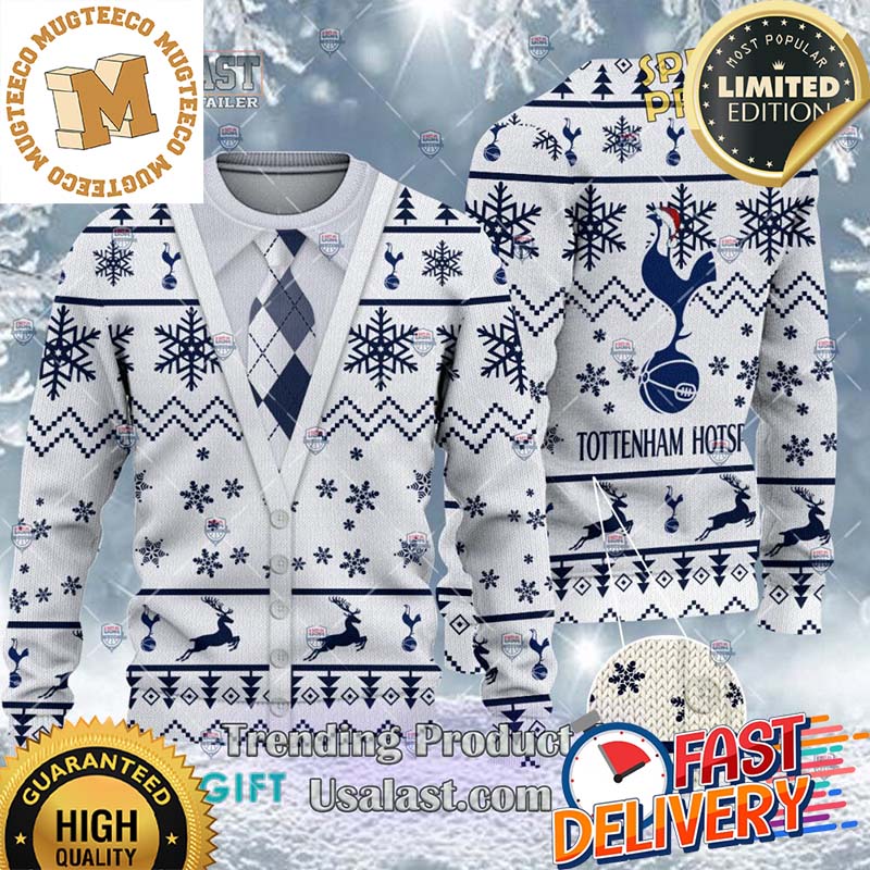 Tottenham Hotspur F.C Cardigan Ugly Sweater 2023 For Holiday 2023