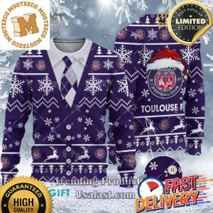 Toulouse FC Ligue 1 Cardigan Ugly Christmas Sweater For Holiday 2023 Xmas Gifts