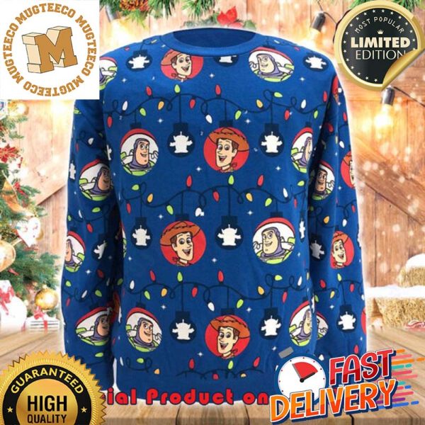 Toy Story Decorative Lights Ugly Christmas Sweater For Holiday 2023 Xmas Gifts