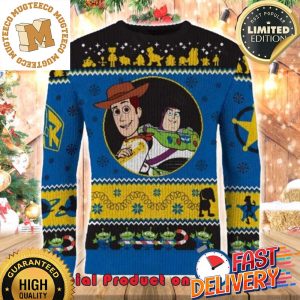 Toy Story Woody Buzz Lightyear Ugly Christmas Sweater For Holiday 2023 Xmas Gifts