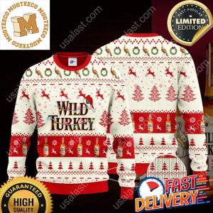 Wild Turkey Santa Hat Ugly Christmas Sweater For Holiday 2023 Xmas Gifts
