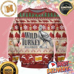 Wild Turkey Ugly Christmas Sweater For Holiday 2023 Xmas Gifts