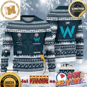 Williams F1 Racing Team Custom Name Ugly Christmas Sweater For Holiday 2023 Xmas Gifts