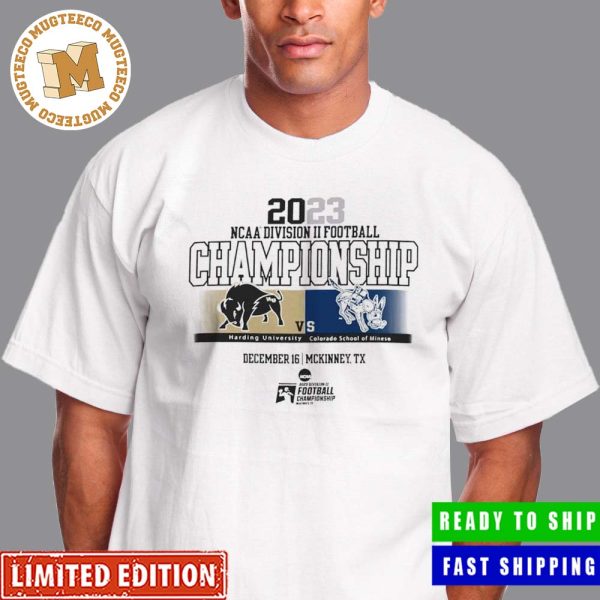 2023 NCAA Division 2 Football Championship Harding University Bisons Vs Colorado School Of Mines Orediggers Logo Classic T-Shirt