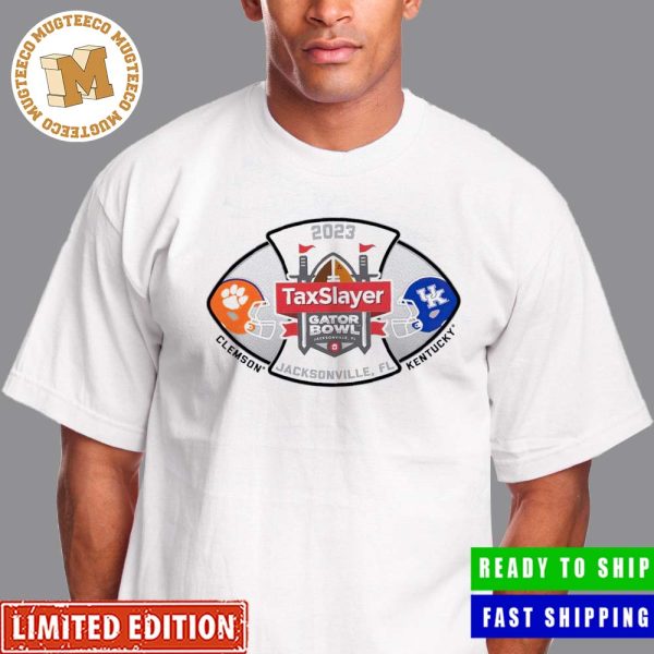 2023 Taxslayer Gator Bowl Clemson Tigers vs Kentucky Wildcats Helmet Head To Head Unisex T-Shirt