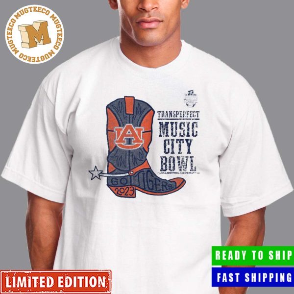 2023 Transperfect Music City Bowl Auburn Tigers Boot Go Tigers Vintage T-Shirt