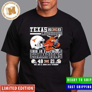 Bevo Texas Longhorns 2023 Big 12 Football Champions 49 21 Mascot Holds Trophy Unisex T-Shirt