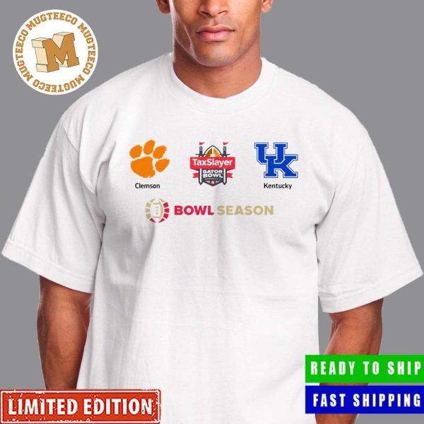 College Football Bowl Games 2023-24 Clemson Tigers Football vs Kentucky Football TaxSlayer Gator Bowl Jacksonville FL Friday December 29 Bowl Season 2023 T-Shirt