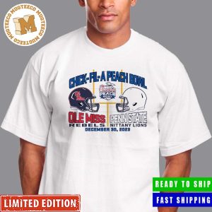 College Football Bowl Games Penn State Nittany Lions vs Ole Miss Rebels 2023 Peach Bowl Dueling Helmet Matchup Classic T-Shirt