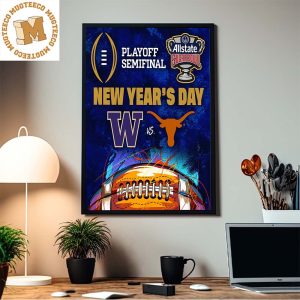 College Football Bowl Playoff Semifinal At The Allstate Sugar Bowl 2024 New Year’s Day Washington Huskies Vs Texas Longhorns Matchup In New Orleans Poster Canvas