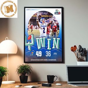 Congrats Kansas Jayhaws Football Are 223 Guaranteed Rate Bowl Champions Defeated UNLV 49 36 Home Decor Poster Canvas