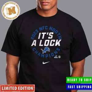 Detroit Lions Nike 2023 NFC North Division Champions Locker Room Trophy Collection It’s A Lock Unisex T-Shirt