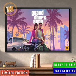 Grand Theft Auto VI Coming 2025 Miami Vice City Theme Landscape Home Decor Poster Canvas