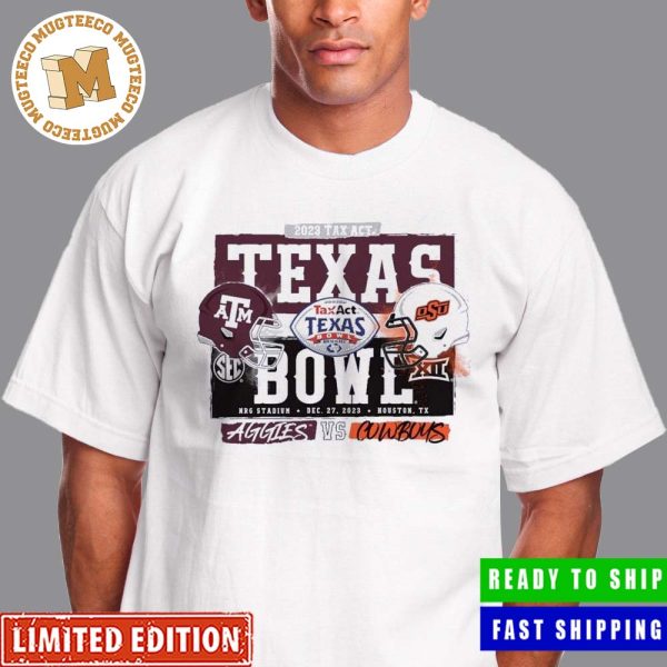 Head To Head 2023 Texas Bowl College Football Bowl Games Texas A&M Vs Oklahoma State Unisex T-Shirt