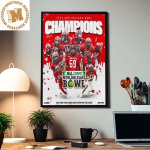 Jacksonville State Gamecocks Football Are 2023 New Orleans Bowl Champions First Team To Win A Bowl Game In Their First FBS Season Decor Poster Canvas