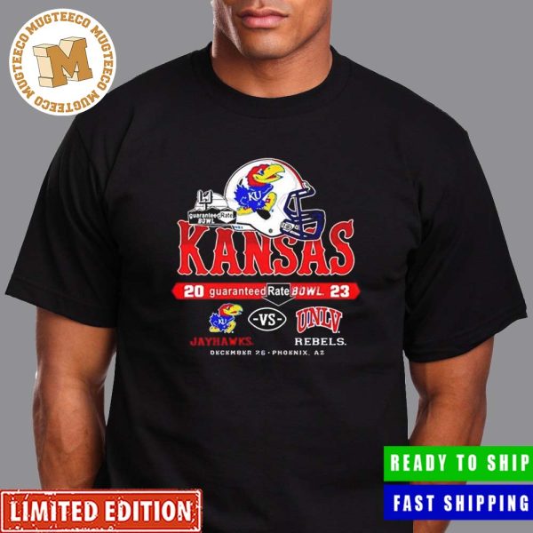 Kansas Jayhawks vs UNLV Rebels 2023 Guaranteed Rate Bowl December 26 Unisex T-Shirt