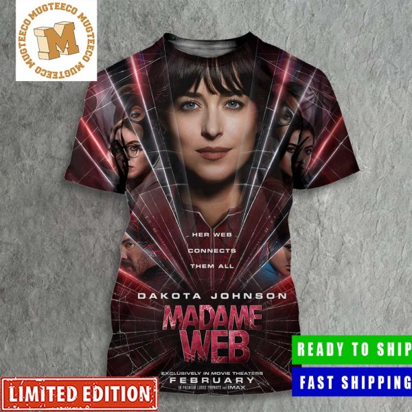 Marvel Madame Web Exclusive In Movie Theaters On February Official Poster All Over Print Shirt