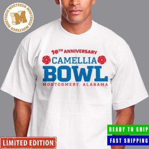 NCAA Bowl Season 2023-24 College Football Bowl 10th Anniversary Camellia Bowl December 23 Logo Unisex T-Shirt