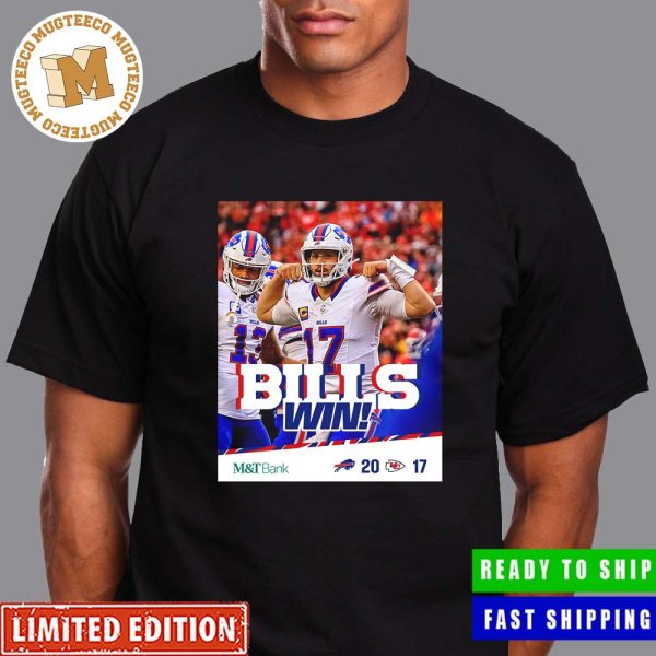 NFL Buffalo Bills Defeat Kansas City Chiefs 20 17 Bills Win Poster Unisex T-Shirt