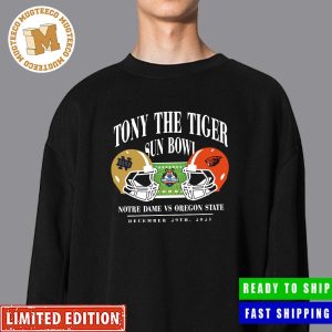 Notre Dame Fighting Irish Vs Oregon State Beavers 2023 Tony The Tiger Sun Bowl Unisex Sweater