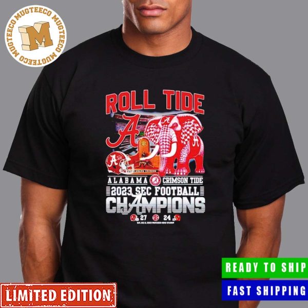 Roll Tide Alabama Crimson Tide 2023 SEC Football Champions Elephant Mascot Classic T-Shirt