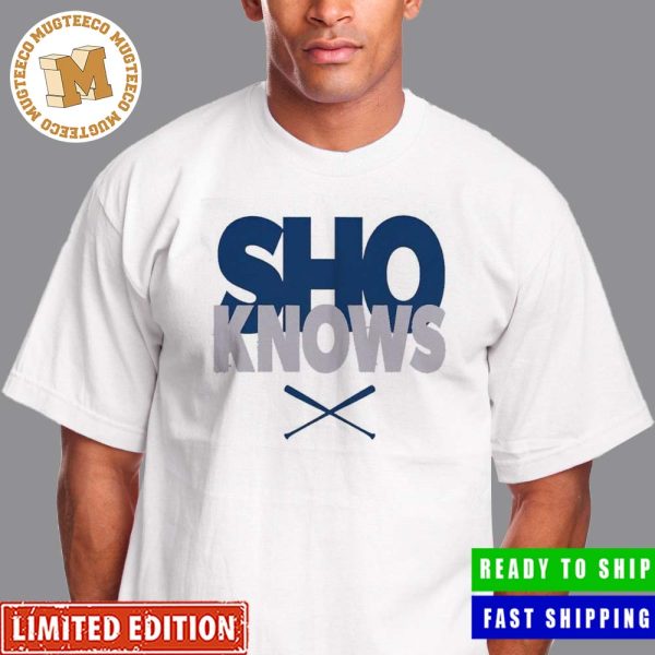 Shohei Ohtani Sho Knows Los Angeles Dodgers Logo Unisex T-Shirt