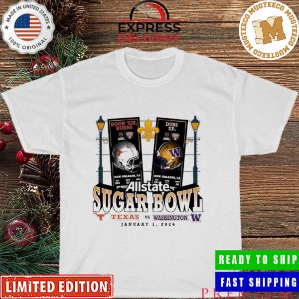 Washington Huskies vs. Texas Longhorns College Football Playoff 2024 Sugar Bowl Unisex T-Shirt