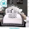 Best Versace Big Logo In Milk White Background Bedding Set