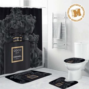 Coco Chanel Noir Black Perfume With Mistic Black Cloud Effect Background Bathroom Set