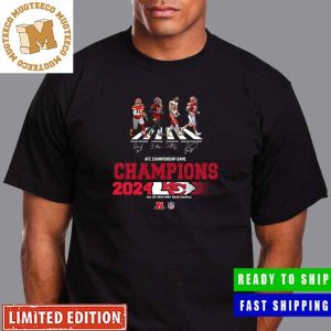 Congrats Kansas City Chiefs Are 2024 AFC Champions NFL Playoffs Team Abbey Road To The Victory Signatures Unisex T-Shirt