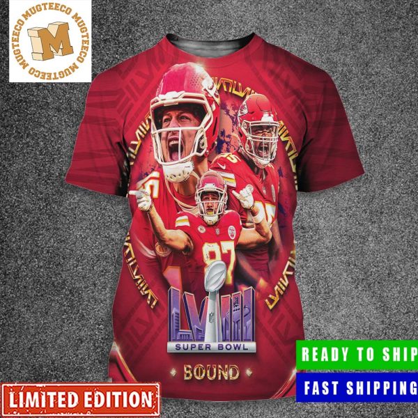 Congrats Kansas City Chiefs Super Bowl LVIII Bound 2024 AFC Champions Poster All Over Print Shirt