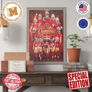 Congratulations To The San Francisco 49ers On Winning The NFC Championship Super Bowl LVIII 2024 Home Decor Poster Canvas