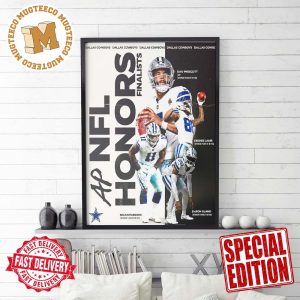 Dallas Cowboys Four Cowboys Named Finalists For AP NFL Awards At NFL Honors 2024 Wall Decor Poster Canvas