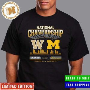 Huskies And Wolverines College Football Playoff 2024 National Championship Game Head to Head Skyline January 8th Classic T-Shirt