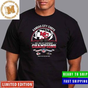 Kansas City Chiefs Defeats Baltimore Ravens Become 2024 AFC Championship Champions NFL Playoffs On Jan 28 2024 At M And T Bank Stadium Skyline Kansas City Classic T-Shirt