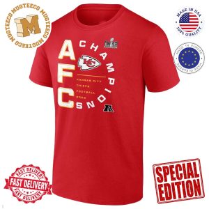 Kansas City Chiefs Fanatics Branded 2023 AFC Champions Right Side Draw Unisex T-Shirt