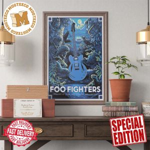 Offical Poster Foo Fighters Wellington Tonight January 27 2024 Sky Stadium Wellington Wall Decor Poster Canvas