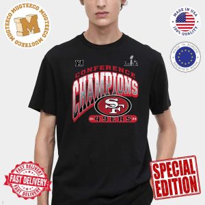 San Francisco 49ers Fanatics Branded 2023 NFC Champions Hali Mary Unisex T-Shirt