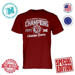 Blue 84 Crimson Oklahoma Sooners 2024 Big 12 Women’s Basketball Regular Season Champions Classic T-Shirt
