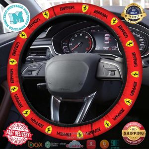 Ferrari Red Steering Wheel Cover