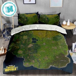 Fortnite Battle Royal Map Bedding Set Queen